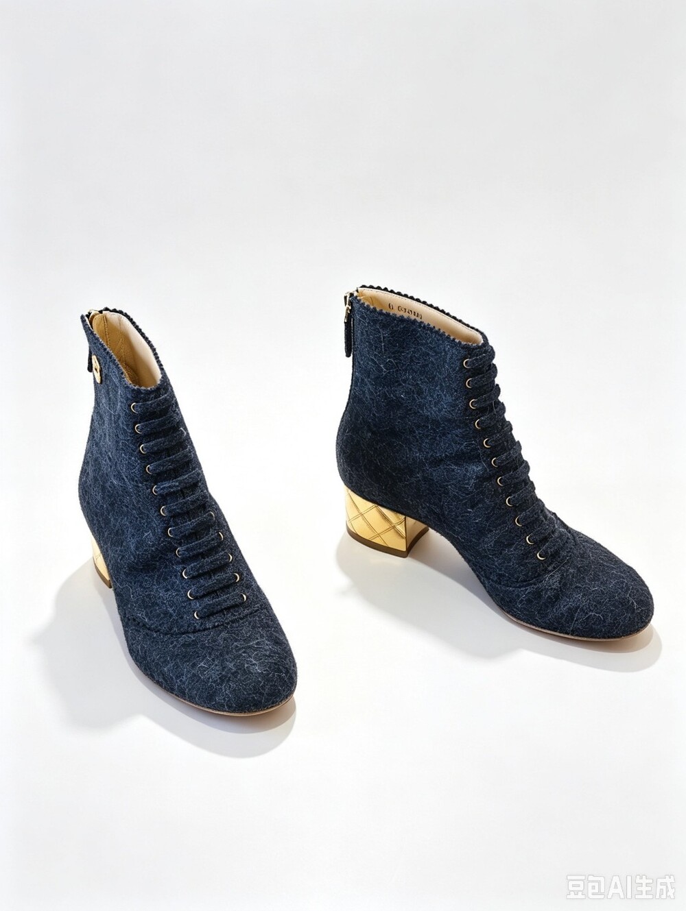 Chanel  Block Heel Ankle Boots
